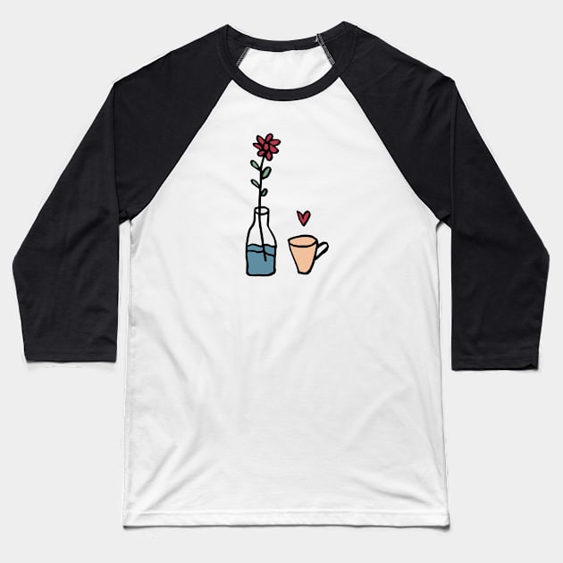 Flower in bottle Baseball T-Shirt by encip